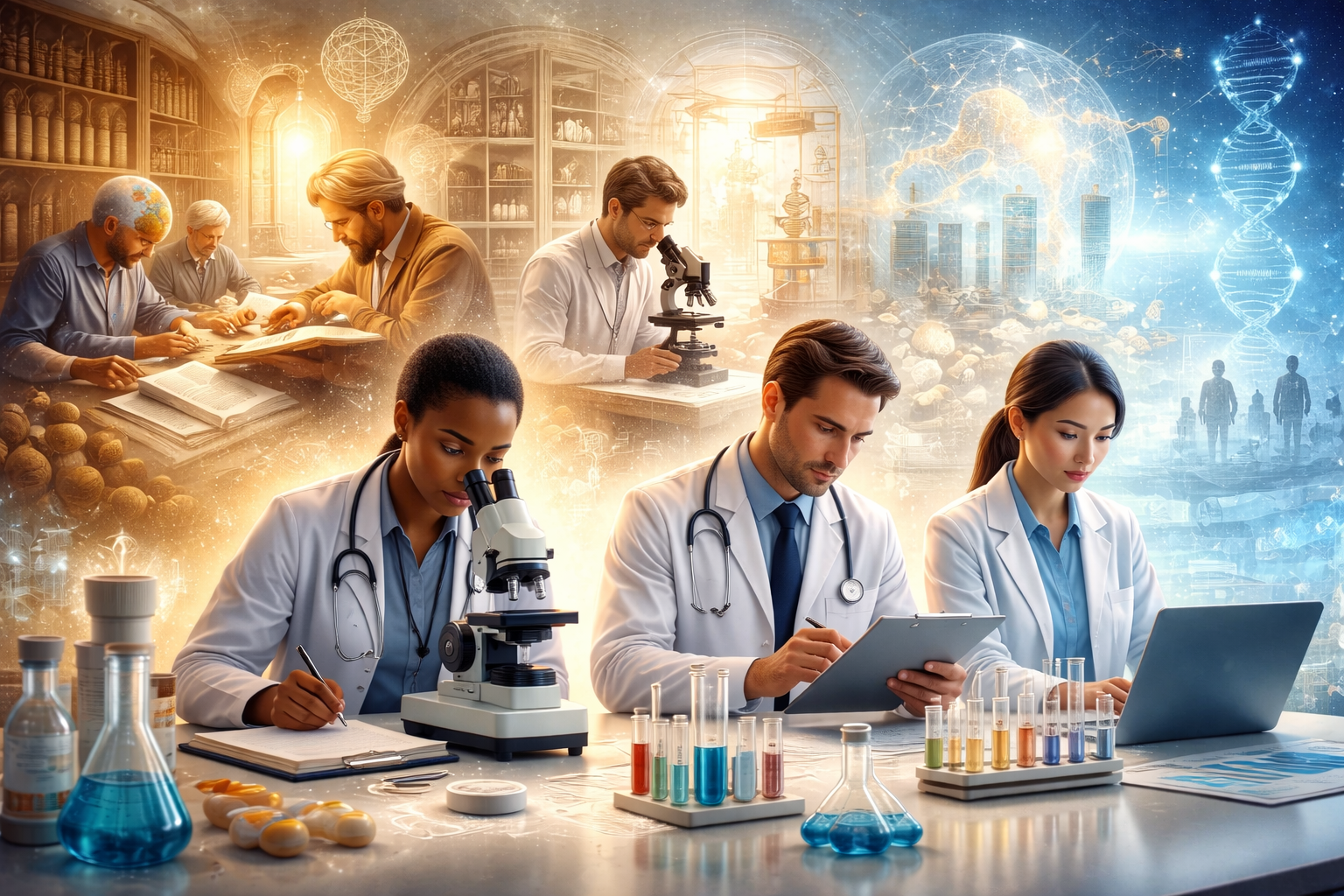 The Art of Scientific research .. Empowering Healthcare Workers to Enhance Community Well-being 1st part Scientific Research Through Time: Lessons from the Past, Visions for the Future
